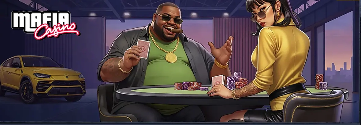 Bannière Mafia Casino France avec bonus de bienvenue